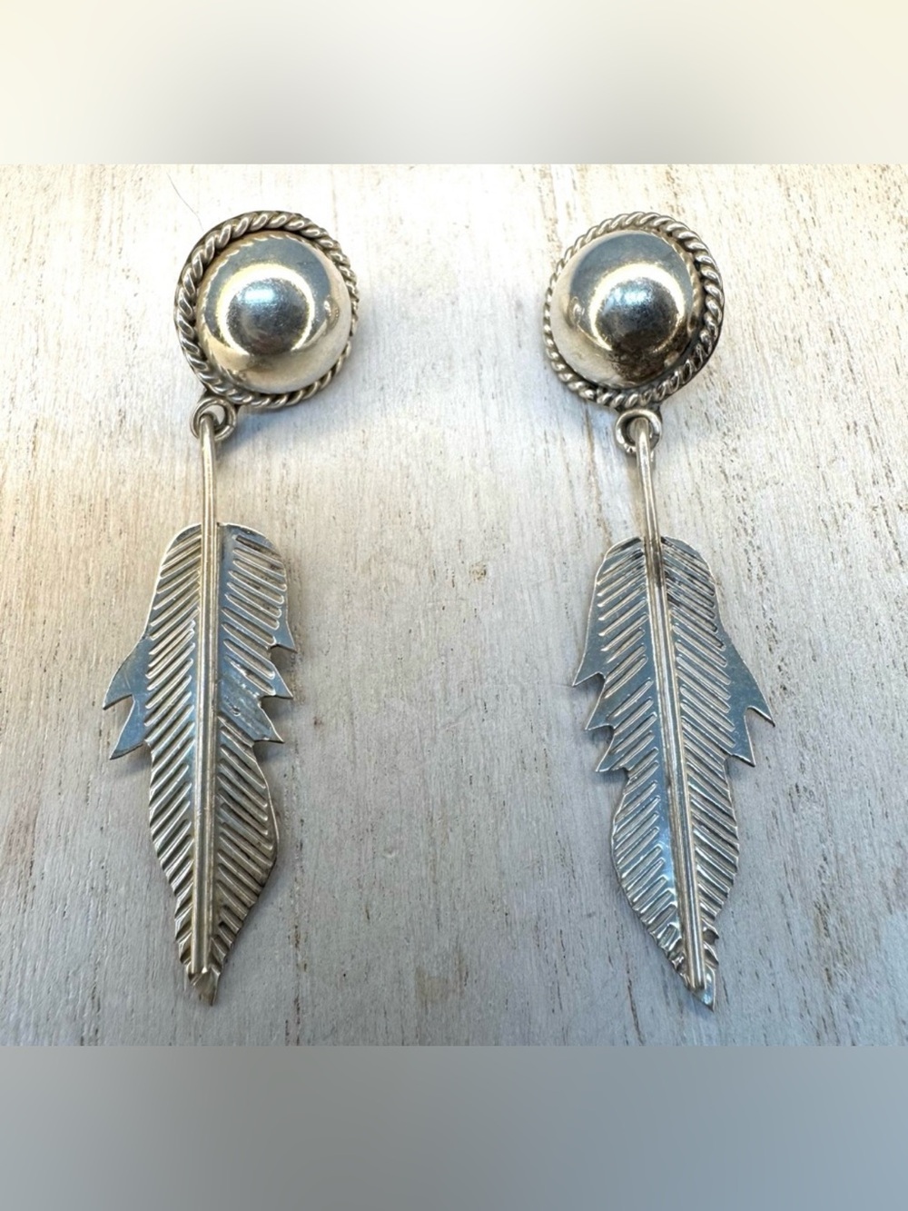 Sterling Silver Dangling Leaf Earrings